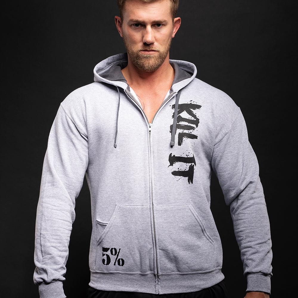 Kill It, Zip-Up Hoodie (Gray)