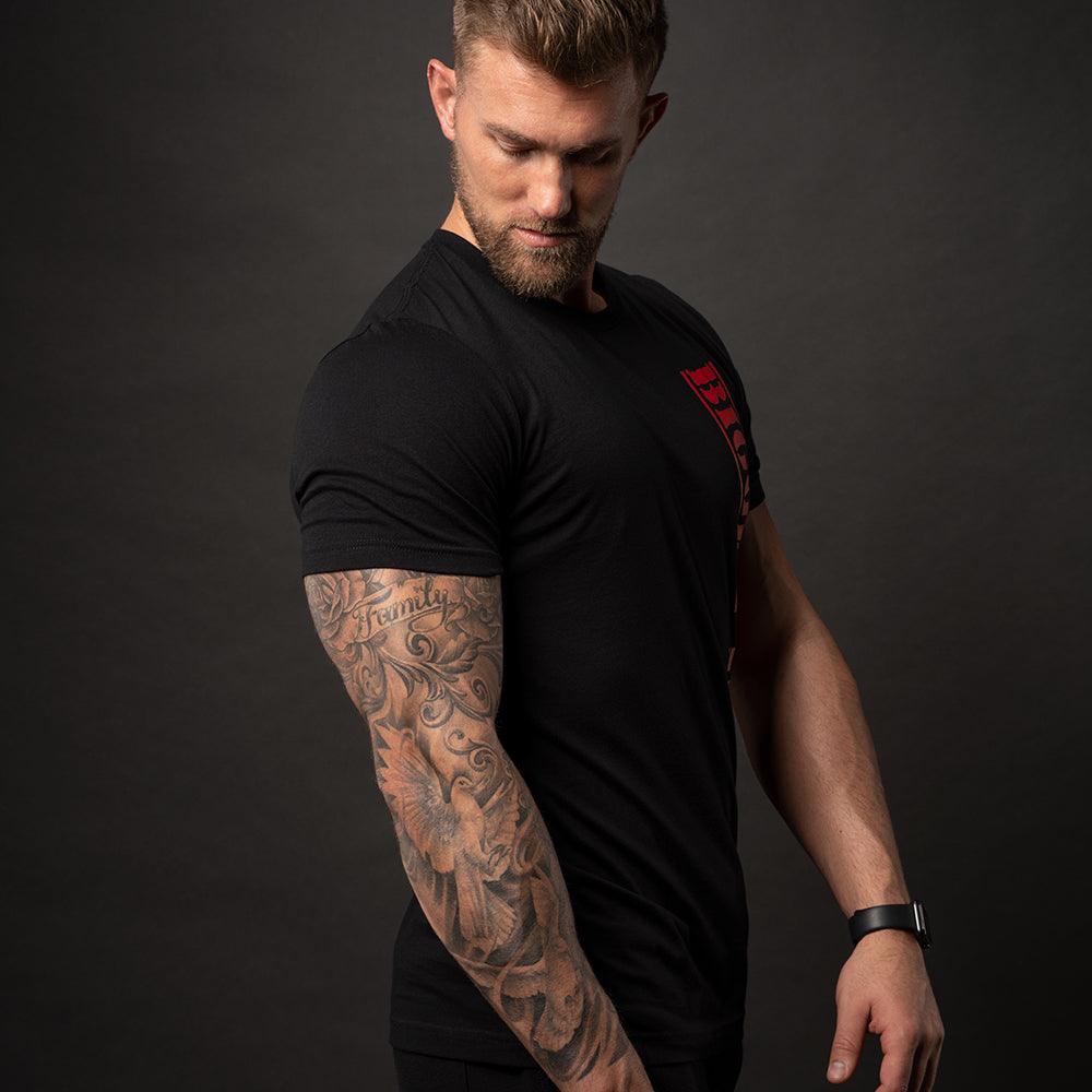 Bigger By The Day, Black T-Shirt with Red Lettering