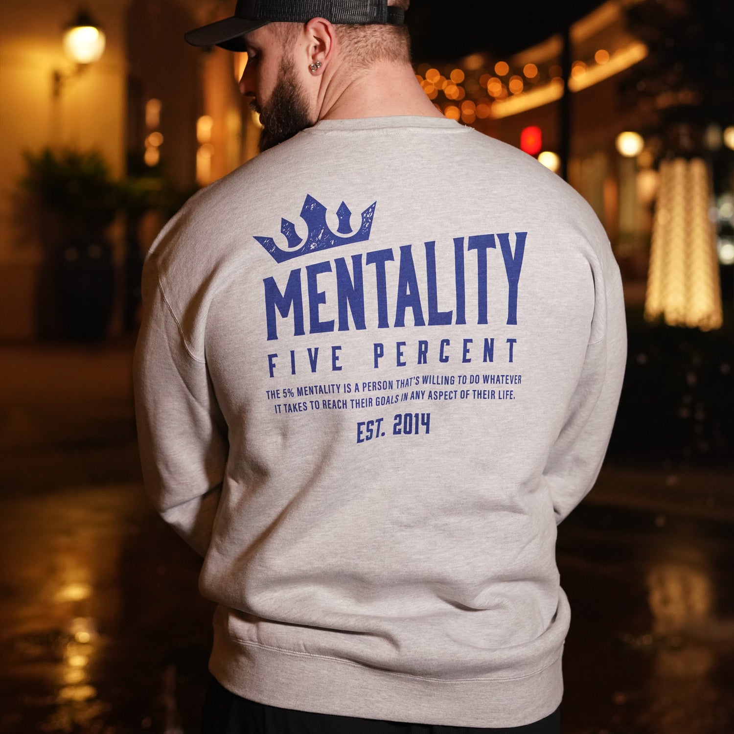 Mentality Five Percent, Heather Gray Crewneck Sweatshirt