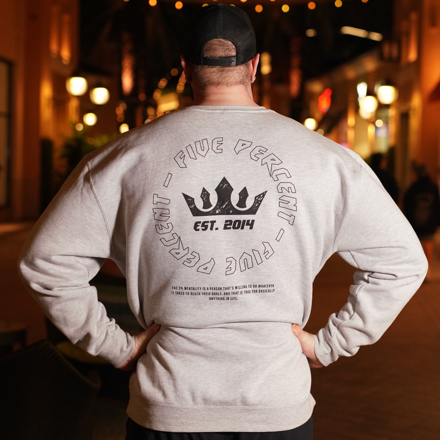 Five Percent Crown, Heather Gray Crewneck Sweatshirt