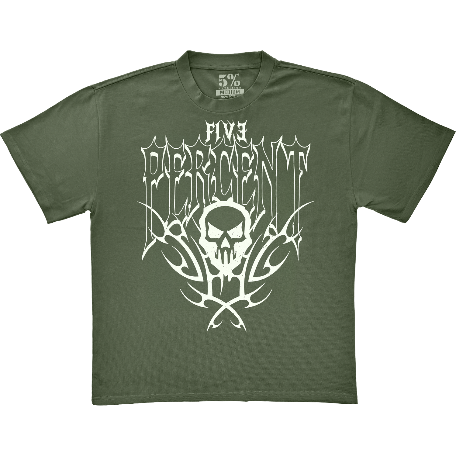 5 Percent Skull, Military Green Pump Cover