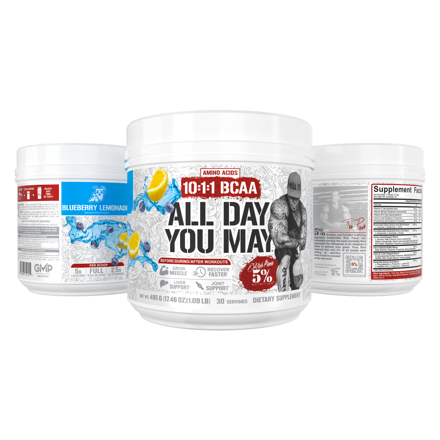All Day You May 10:1:1 Ratio BCAA Recovery Drink - 5% Nutrition