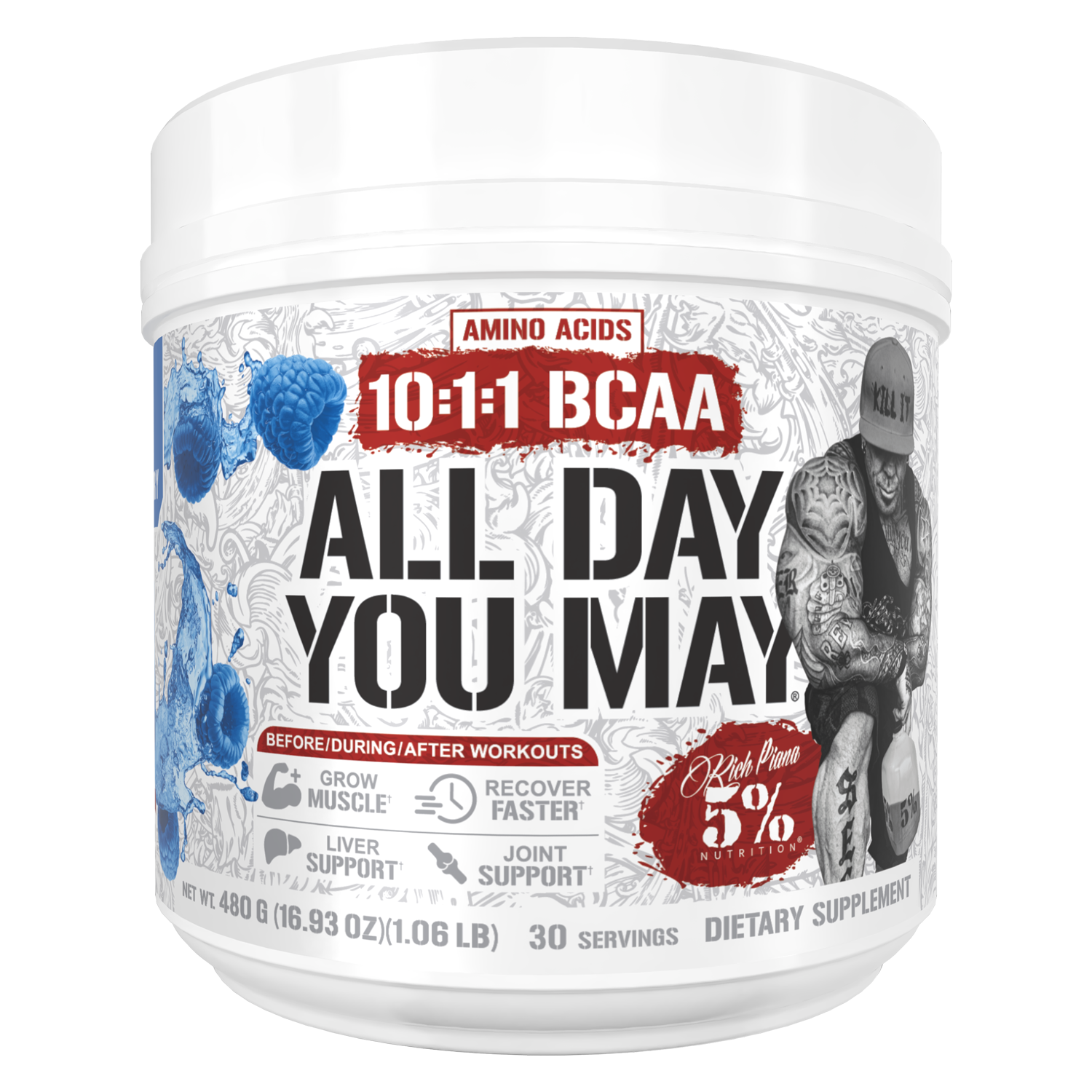 All Day You May 10:1:1 Ratio BCAA Recovery Drink - 5% Nutrition
