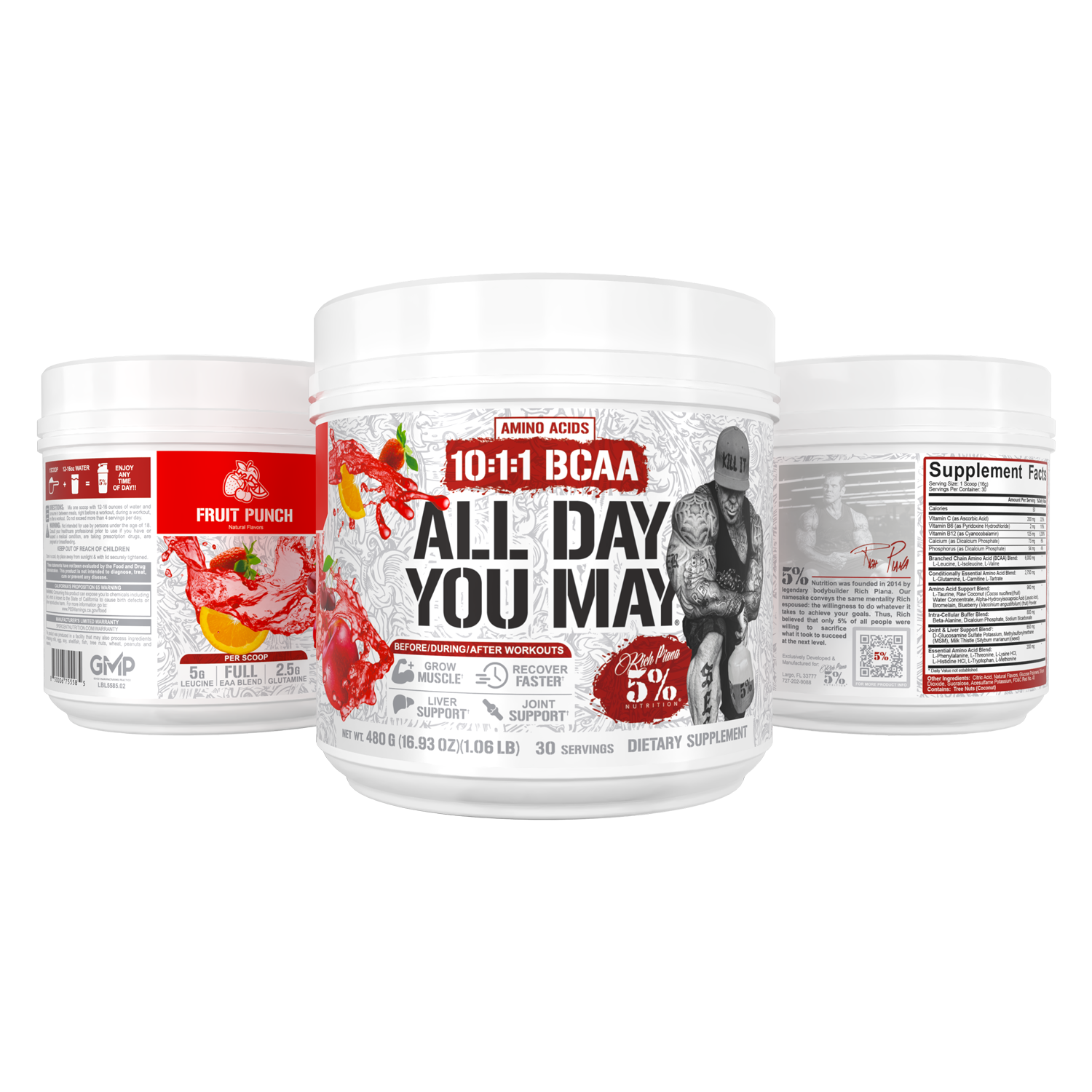 All Day You May 10:1:1 Ratio BCAA Recovery Drink - 5% Nutrition