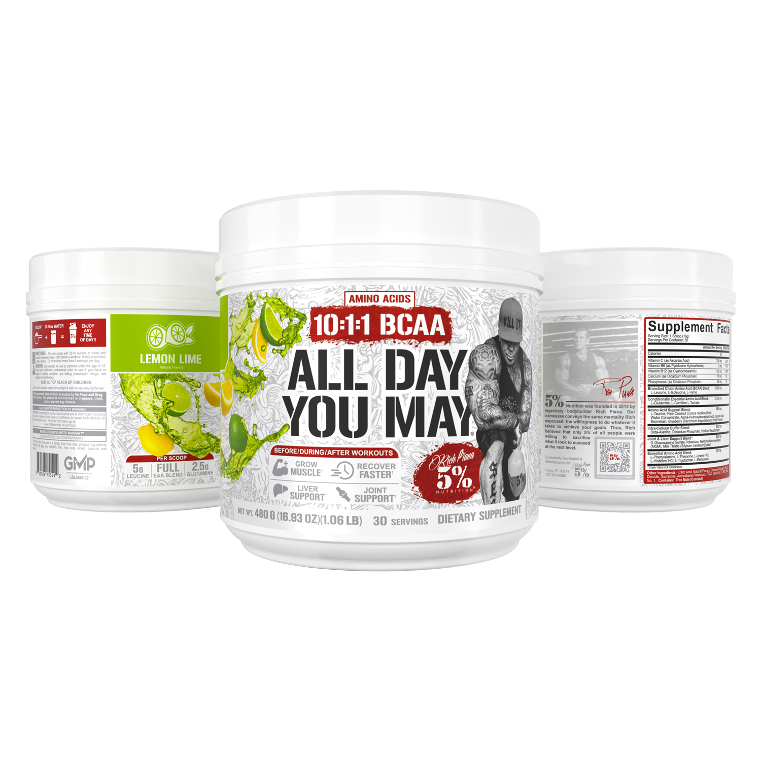 All Day You May 10:1:1 Ratio BCAA Recovery Drink - 5% Nutrition