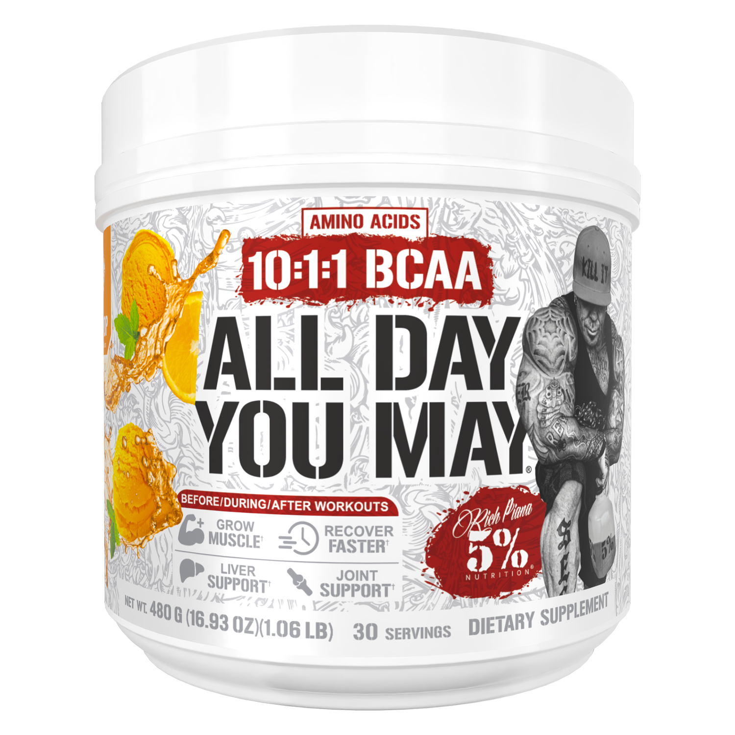 All Day You May 10:1:1 Ratio BCAA Recovery Drink - 5% Nutrition