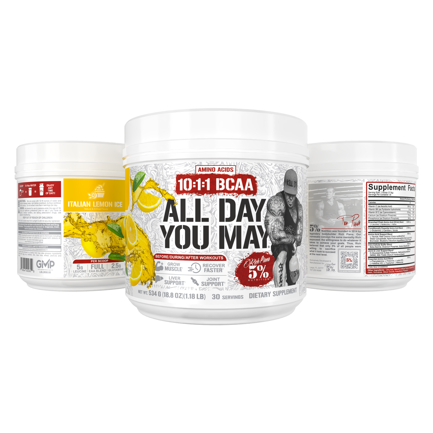 All Day You May 10:1:1 Ratio BCAA Recovery Drink - 5% Nutrition