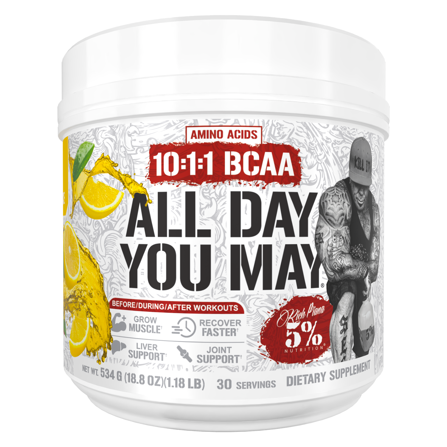 All Day You May 10:1:1 Ratio BCAA Recovery Drink - 5% Nutrition