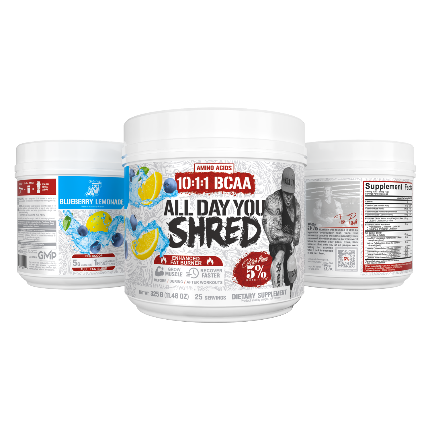 All Day You Shred Fat Burning BCAA Recovery Drink - 5% Nutrition