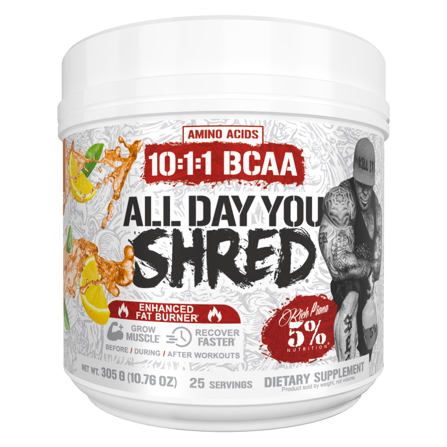 All Day You Shred Fat Burning BCAA Recovery Drink - 5% Nutrition
