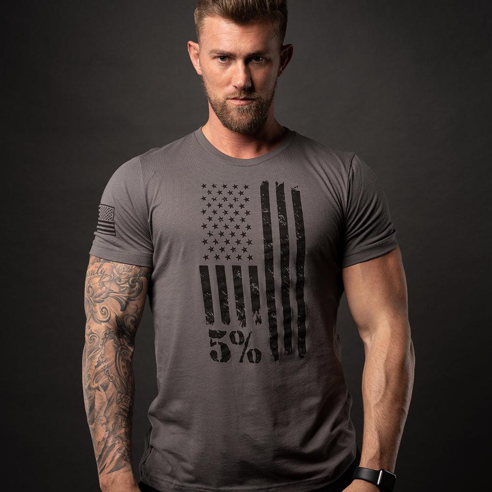 American Flag Graphic T-Shirt, Gray