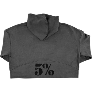 Five Percent Crown, Women's Cropped Gray Hoodie - 5% Nutrition