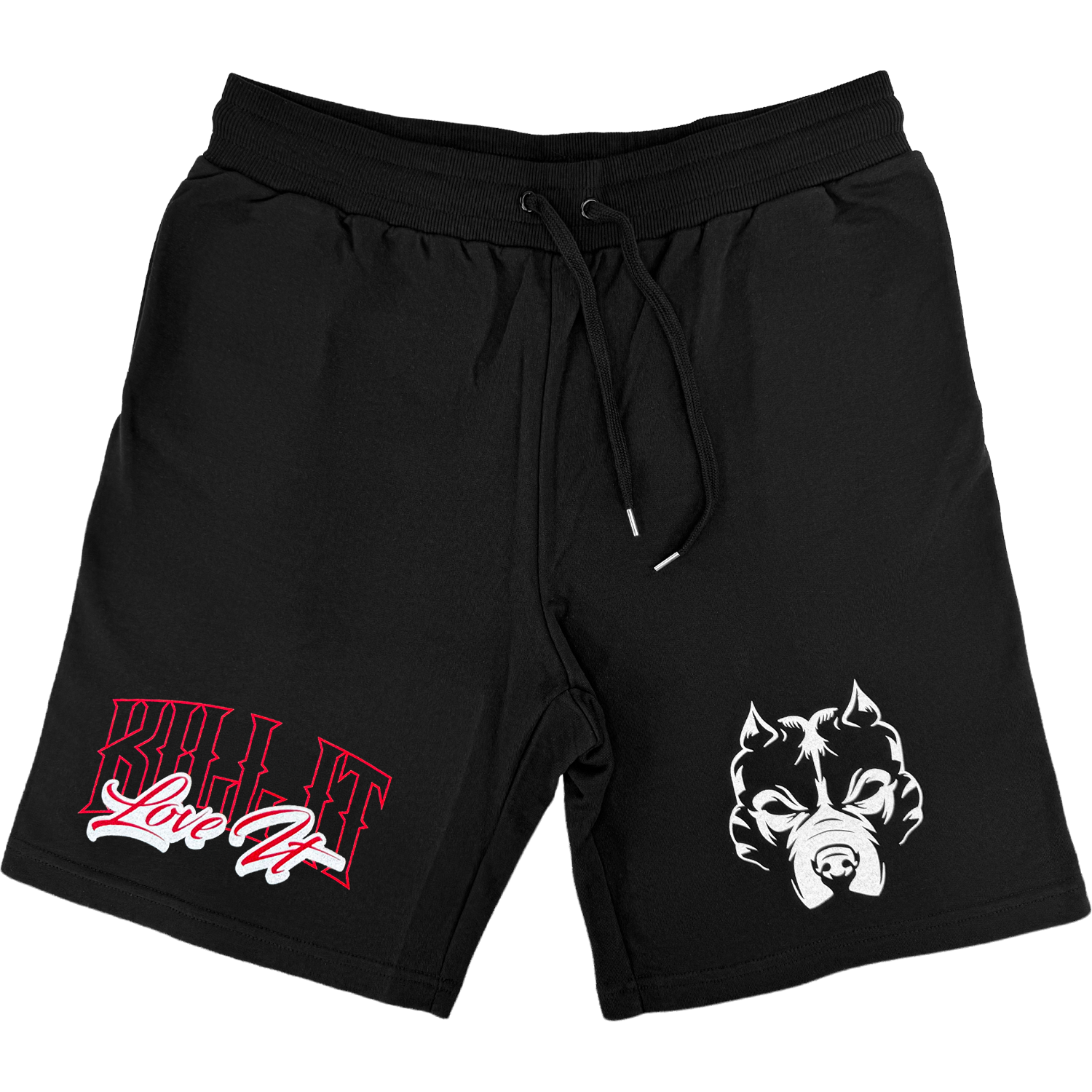 Love It Kill It Pitbull Black Sweat Shorts