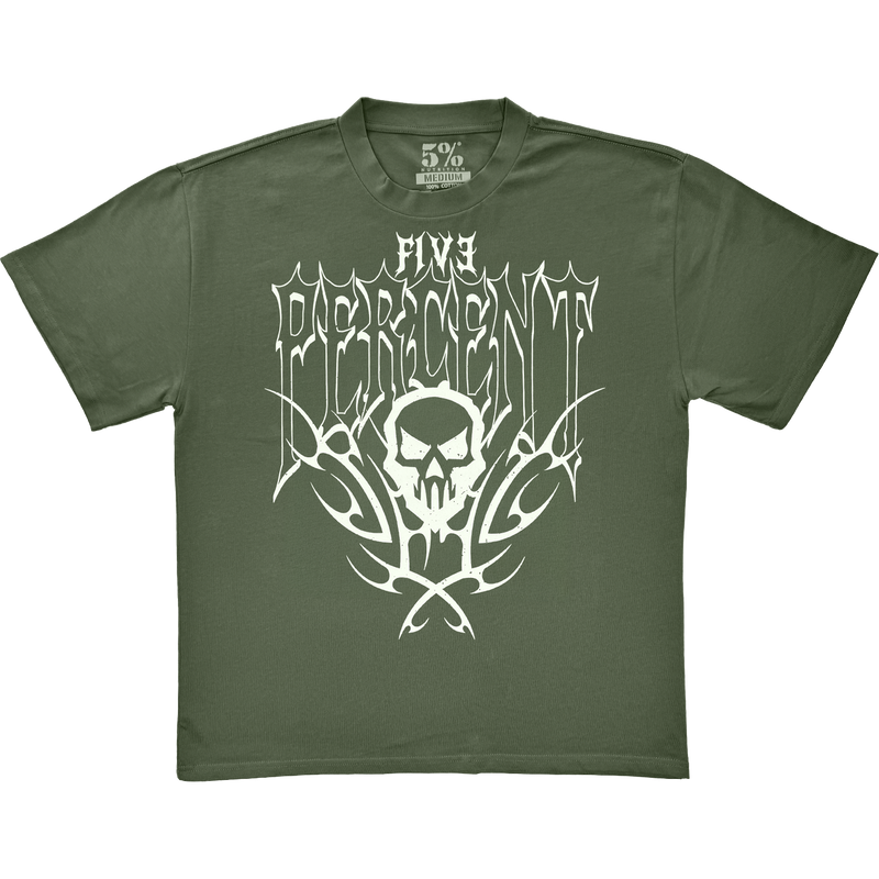 5 Percent Skull, Military Green Pump Cover