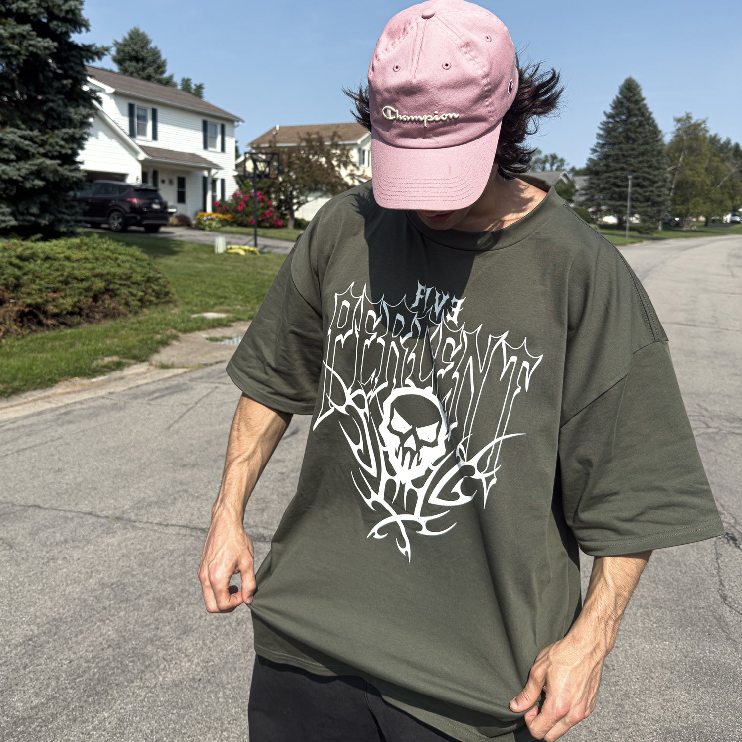 5 Percent Skull, Military Green Pump Cover