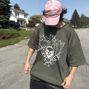 5 Percent Skull, Military Green Pump Cover