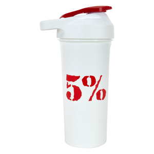 5% 20oz Shaker Cup (White/Red) - 5% Nutrition