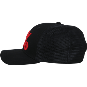 5% Trucker Hat, Black Hat with Red Lettering - 5% Nutrition