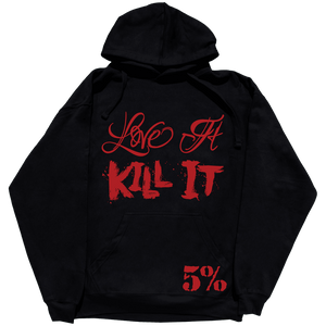 Love It Kill It, Men's Hoodie in Black with Red Graphics - 5% Nutrition