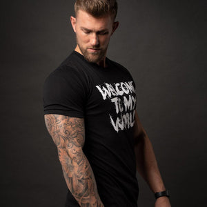 Welcome To My World, Black T-Shirt with White Lettering - 5% Nutrition